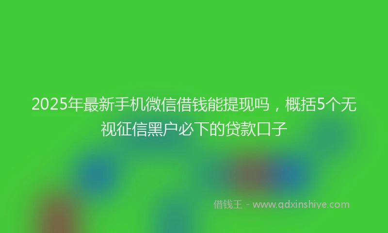 2025年最新手机微信借钱能提现吗，概括5个无视征信黑户必下的贷款口子