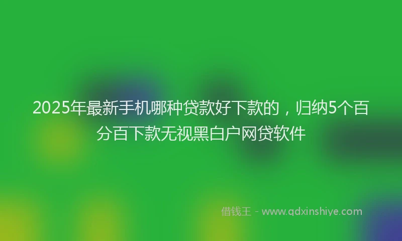 2025年最新手机哪种贷款好下款的，归纳5个百分百下款无视黑白户网贷软件