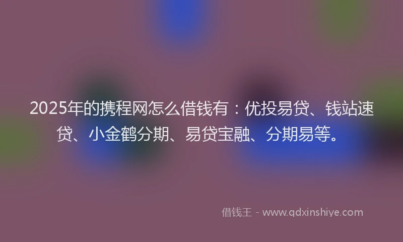 2025年的携程网怎么借钱有：优投易贷、钱站速贷、小金鹤分期、易贷宝融、分期易等。