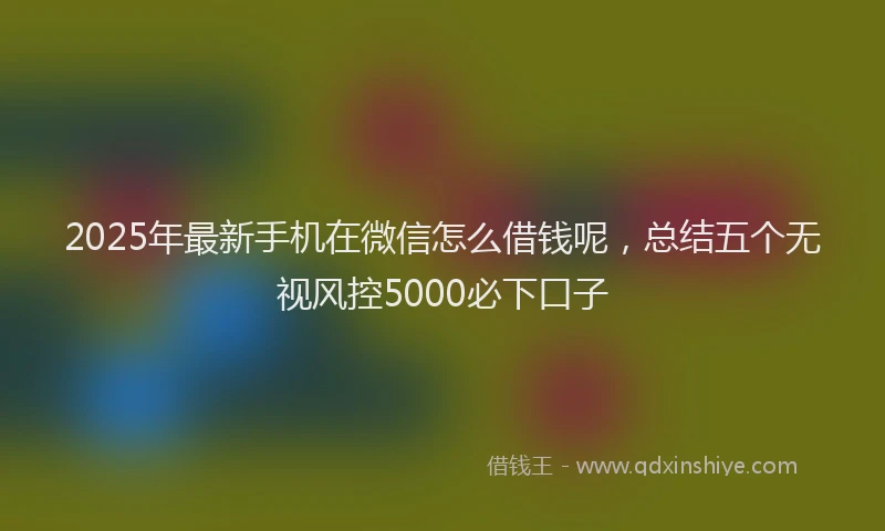 2025年最新手机在微信怎么借钱呢，总结五个无视风控5000必下口子