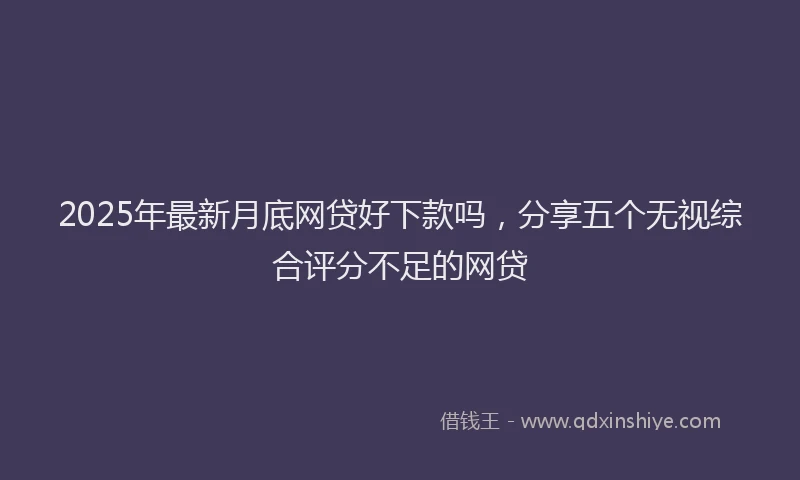 2025年最新月底网贷好下款吗，分享五个无视综合评分不足的网贷