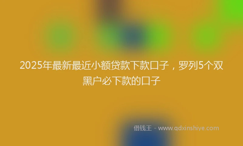 2025年最新最近小额贷款下款口子，罗列5个双黑户必下款的口子