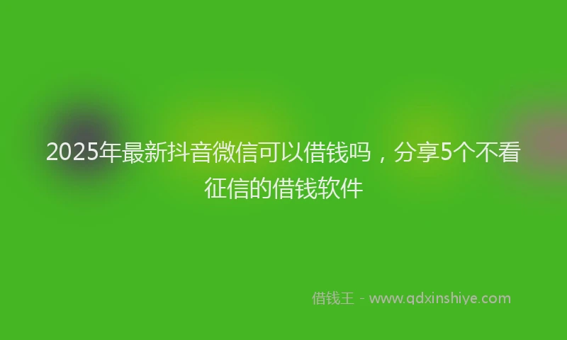 2025年最新抖音微信可以借钱吗，分享5个不看征信的借钱软件