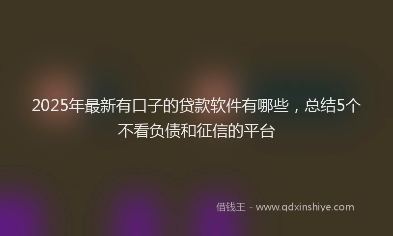 2025年最新有口子的贷款软件有哪些，总结5个不看负债和征信的平台