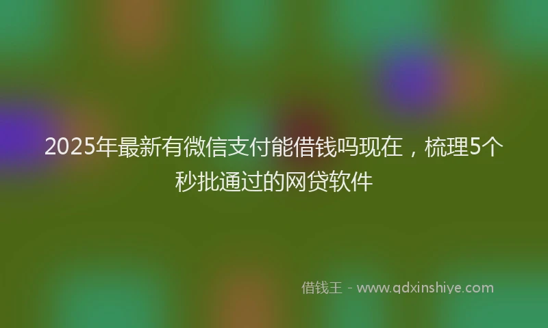 2025年最新有微信支付能借钱吗现在，梳理5个秒批通过的网贷软件