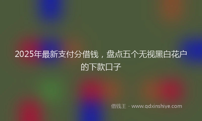 2025年最新支付分借钱，盘点五个无视黑白花户的下款口子