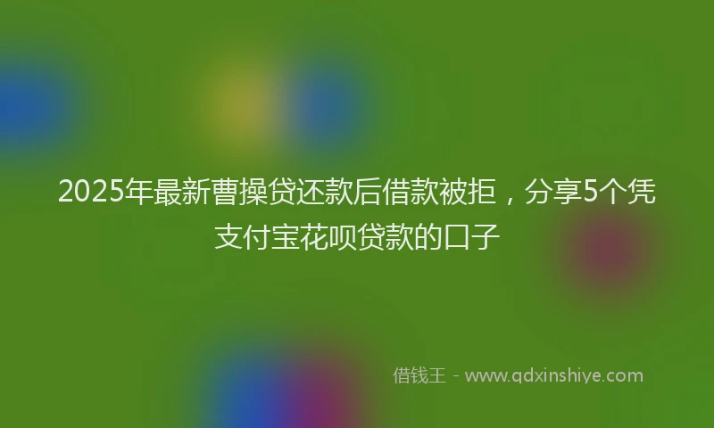 2025年最新曹操贷还款后借款被拒，分享5个凭支付宝花呗贷款的口子