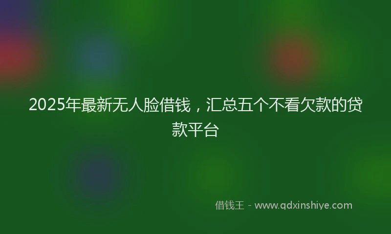 2025年最新无人脸借钱，汇总五个不看欠款的贷款平台