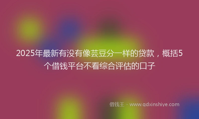 2025年最新有没有像芸豆分一样的贷款，概括5个借钱平台不看综合评估的口子