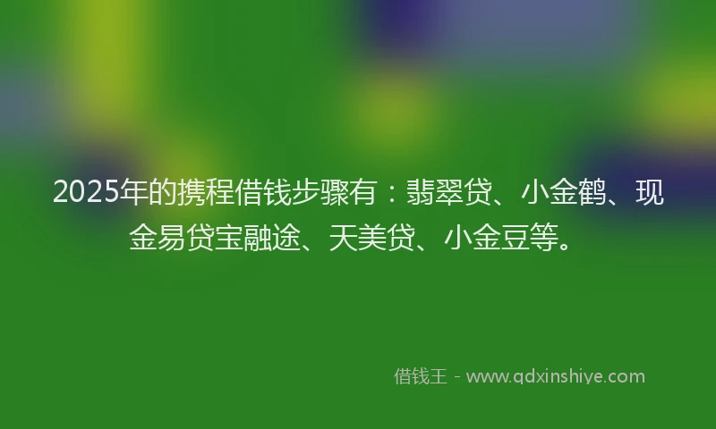 2025年的携程借钱步骤有：翡翠贷、小金鹤、现金易贷宝融途、天美贷、小金豆等。