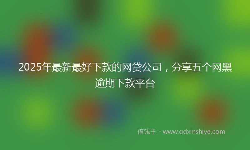 2025年最新最好下款的网贷公司，分享五个网黑逾期下款平台