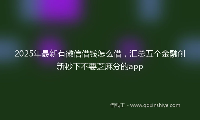2025年最新有微信借钱怎么借，汇总五个金融创新秒下不要芝麻分的app