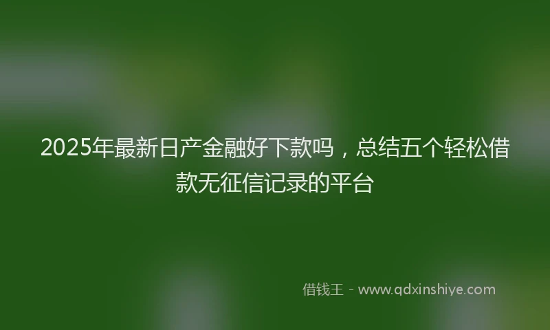 2025年最新日产金融好下款吗，总结五个轻松借款无征信记录的平台