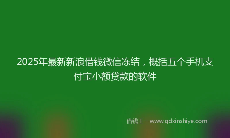 2025年最新新浪借钱微信冻结，概括五个手机支付宝小额贷款的软件