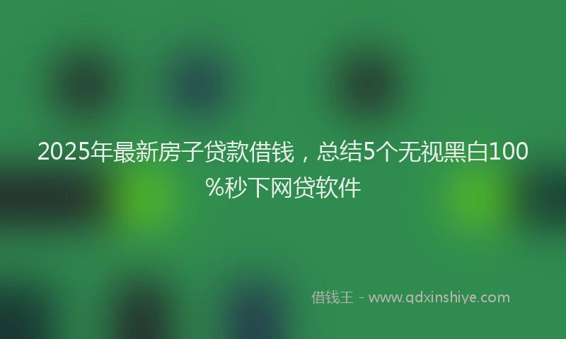2025年最新房子贷款借钱，总结5个无视黑白100%秒下网贷软件