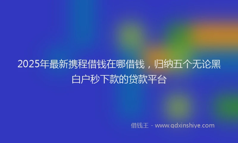 2025年最新携程借钱在哪借钱，归纳五个无论黑白户秒下款的贷款平台