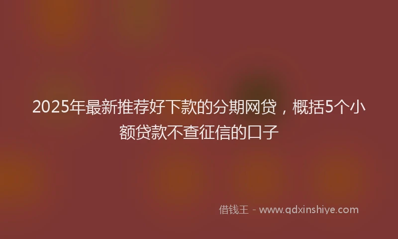 2025年最新推荐好下款的分期网贷，概括5个小额贷款不查征信的口子