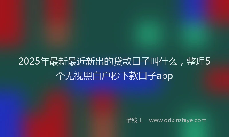 2025年最新最近新出的贷款口子叫什么，整理5个无视黑白户秒下款口子app