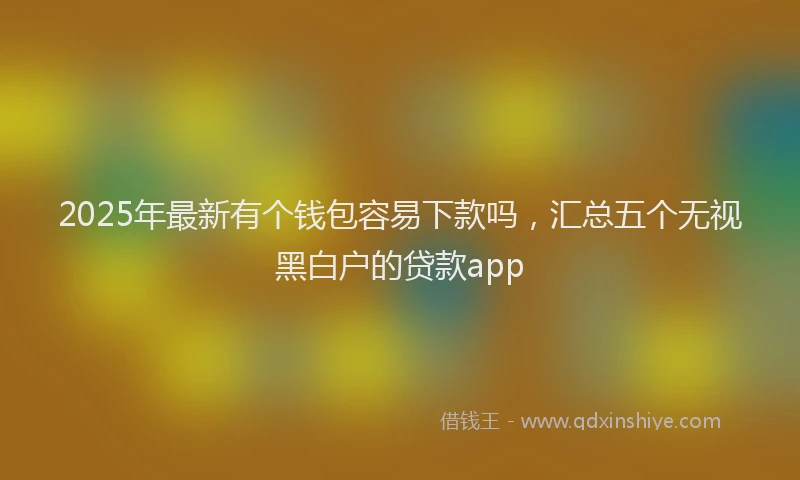 2025年最新有个钱包容易下款吗，汇总五个无视黑白户的贷款app
