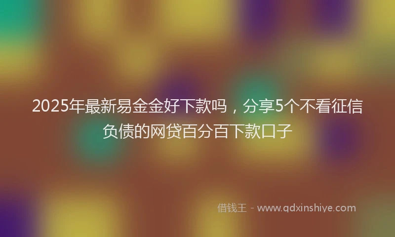 2025年最新易金金好下款吗，分享5个不看征信负债的网贷百分百下款口子