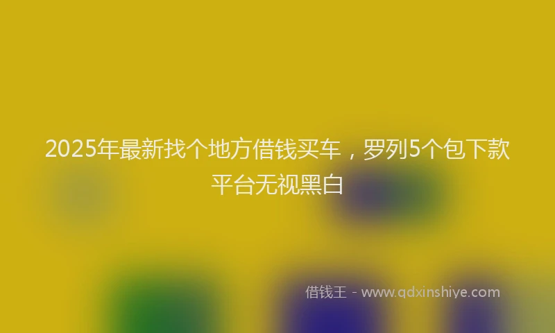 2025年最新找个地方借钱买车，罗列5个包下款平台无视黑白