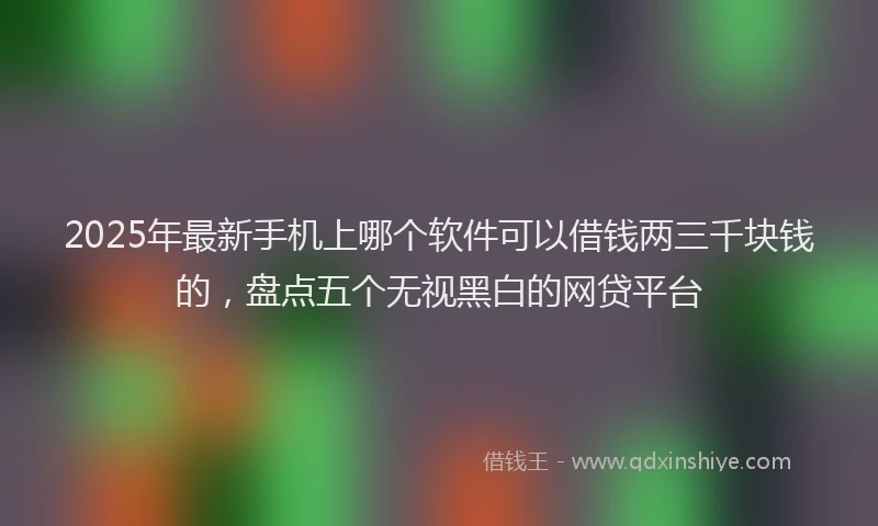 2025年最新手机上哪个软件可以借钱两三千块钱的，盘点五个无视黑白的网贷平台