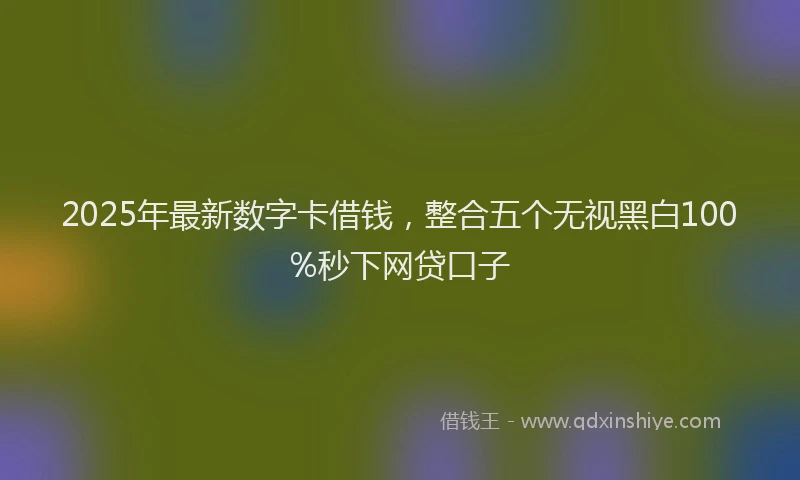 2025年最新数字卡借钱，整合五个无视黑白100%秒下网贷口子