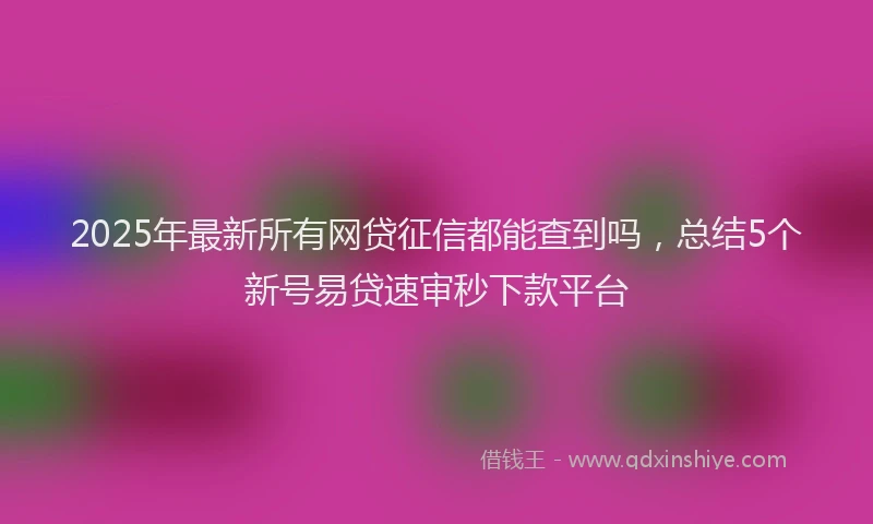2025年最新所有网贷征信都能查到吗，总结5个新号易贷速审秒下款平台