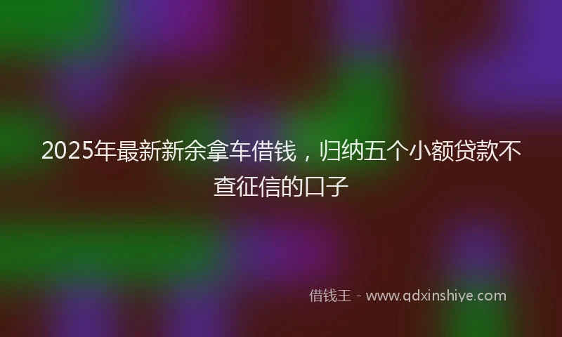 2025年最新新余拿车借钱，归纳五个小额贷款不查征信的口子