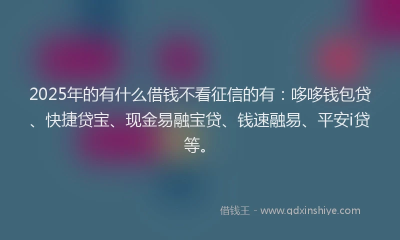 2025年的有什么借钱不看征信的有：哆哆钱包贷、快捷贷宝、现金易融宝贷、钱速融易、平安i贷等。