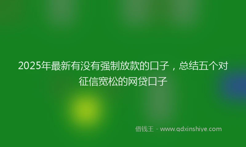 2025年最新有没有强制放款的口子，总结五个对征信宽松的网贷口子