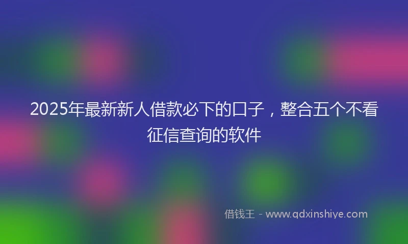 2025年最新新人借款必下的口子，整合五个不看征信查询的软件