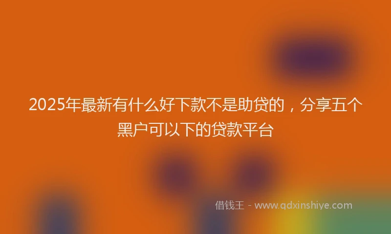 2025年最新有什么好下款不是助贷的，分享五个黑户可以下的贷款平台