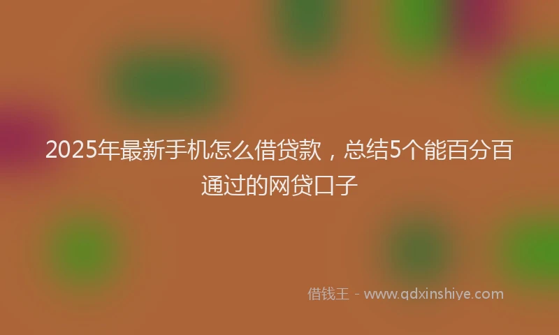 2025年最新手机怎么借贷款，总结5个能百分百通过的网贷口子