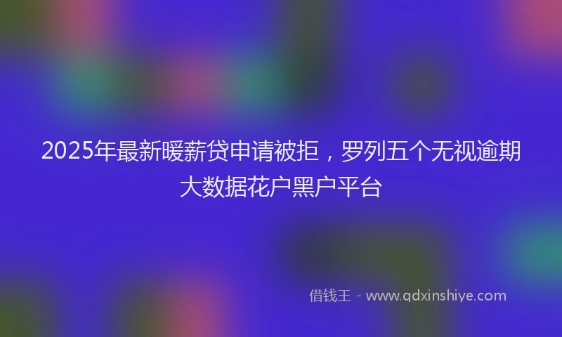 2025年最新暖薪贷申请被拒，罗列五个无视逾期大数据花户黑户平台