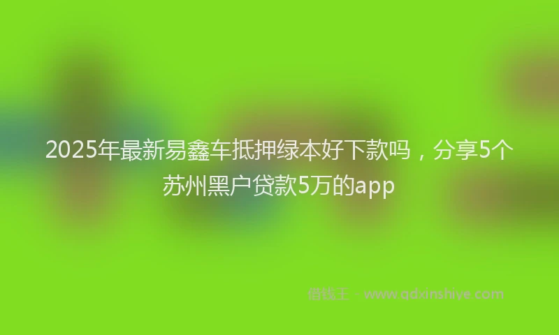 2025年最新易鑫车抵押绿本好下款吗，分享5个苏州黑户贷款5万的app