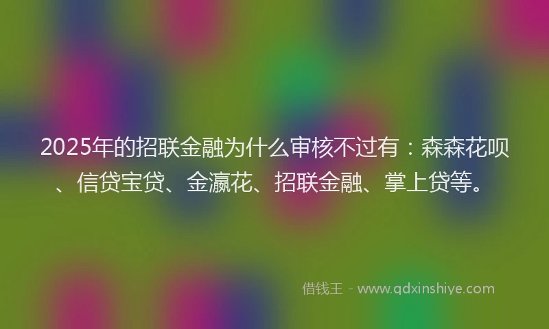 2025年的招联金融为什么审核不过有：森森花呗、信贷宝贷、金瀛花、招联金融、掌上贷等。