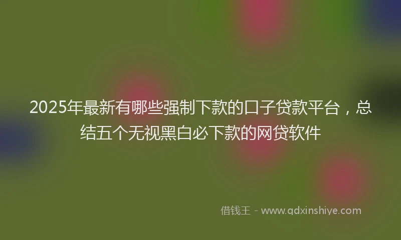 2025年最新有哪些强制下款的口子贷款平台，总结五个无视黑白必下款的网贷软件