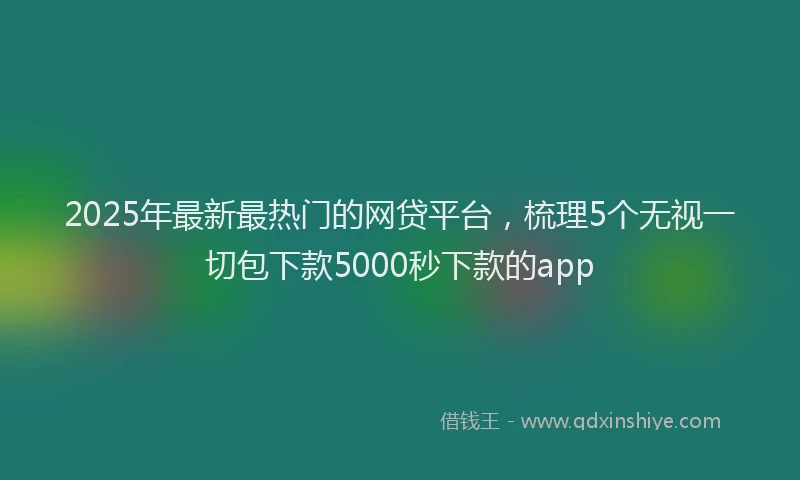 2025年最新最热门的网贷平台，梳理5个无视一切包下款5000秒下款的app