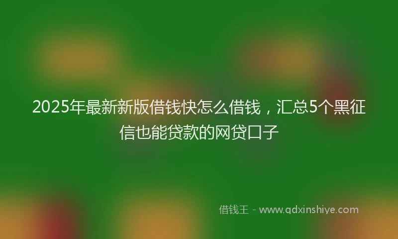 2025年最新新版借钱快怎么借钱，汇总5个黑征信也能贷款的网贷口子