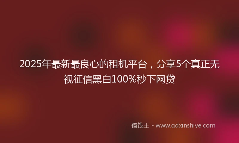2025年最新最良心的租机平台，分享5个真正无视征信黑白100%秒下网贷