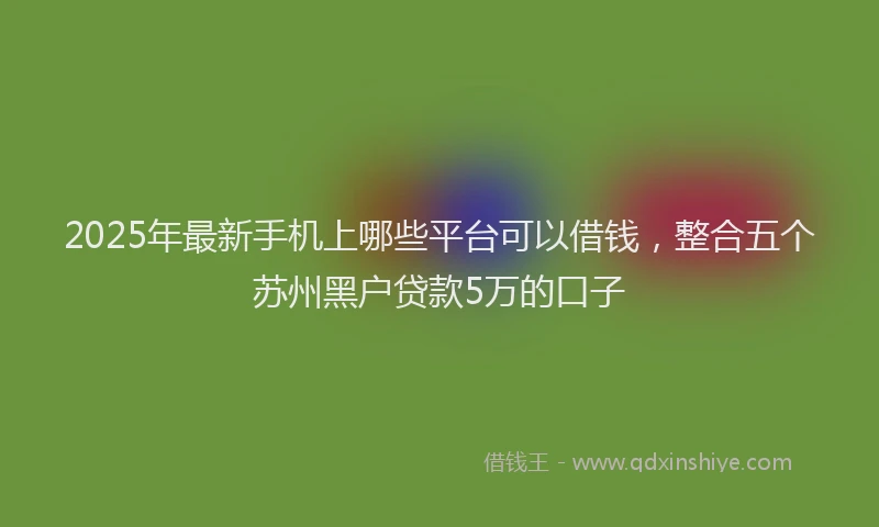 2025年最新手机上哪些平台可以借钱，整合五个苏州黑户贷款5万的口子