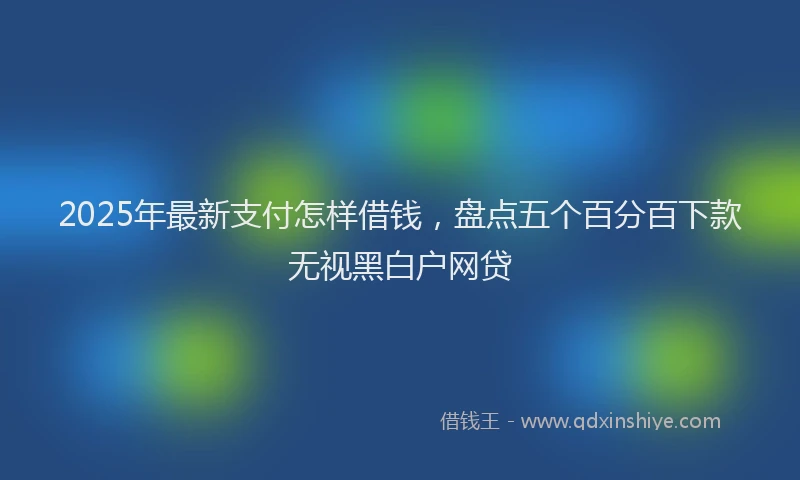 2025年最新支付怎样借钱，盘点五个百分百下款无视黑白户网贷