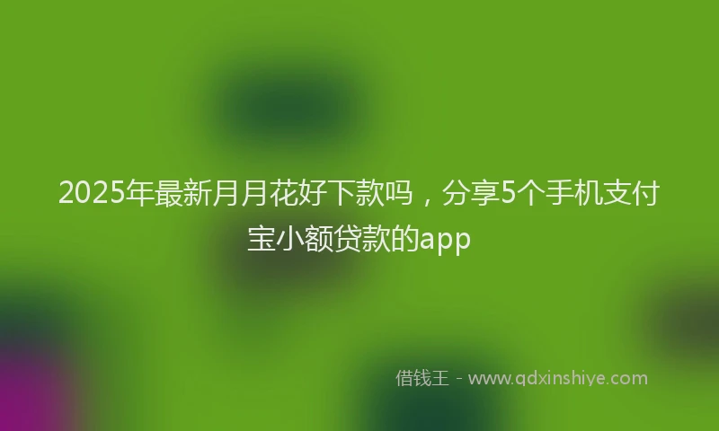 2025年最新月月花好下款吗，分享5个手机支付宝小额贷款的app