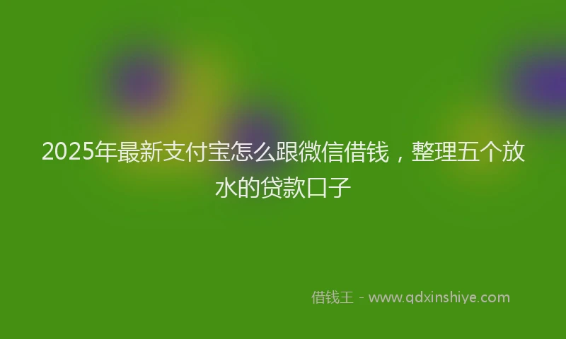 2025年最新支付宝怎么跟微信借钱，整理五个放水的贷款口子