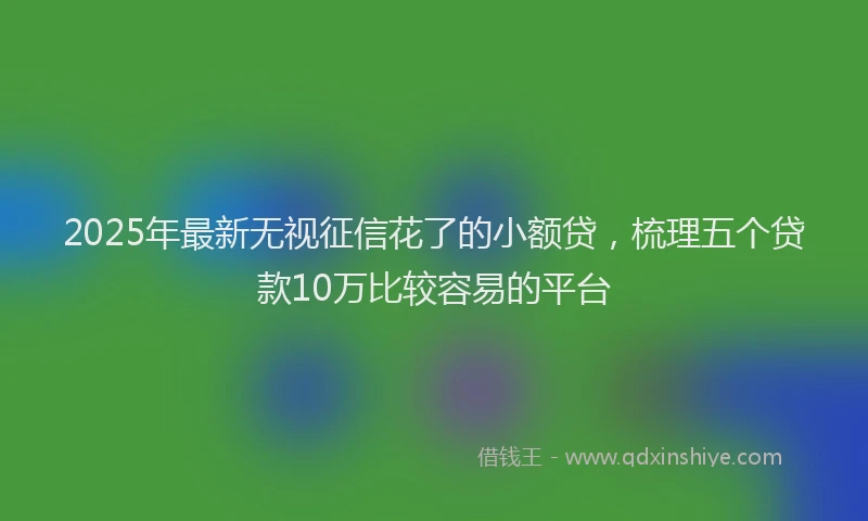 2025年最新无视征信花了的小额贷，梳理五个贷款10万比较容易的平台