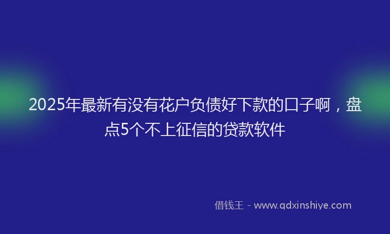 2025年最新有没有花户负债好下款的口子啊，盘点5个不上征信的贷款软件