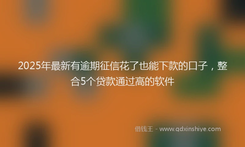 2025年最新有逾期征信花了也能下款的口子，整合5个贷款通过高的软件