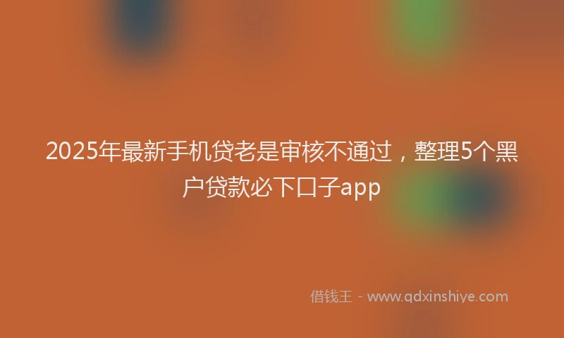 2025年最新手机贷老是审核不通过，整理5个黑户贷款必下口子app