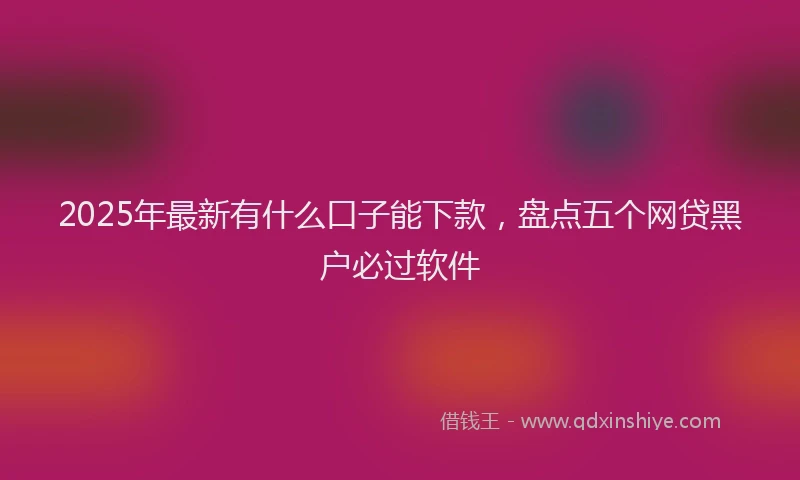 2025年最新有什么口子能下款，盘点五个网贷黑户必过软件